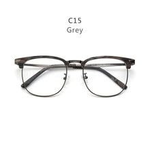 Load image into Gallery viewer, HDCRAFTER Retro Wood Square Large Frame Eyeglasses Wood Metal Optical Prescription Glasses Frame Men Myopia Reading Eyewear