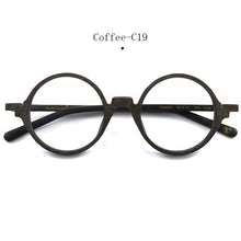 Load image into Gallery viewer, HDCRAFTER Vintage Retro Round Glasses Frames Men Wood Prescription Myopia Hyperopia Optical Eyeglasses Glasses Frame for Women