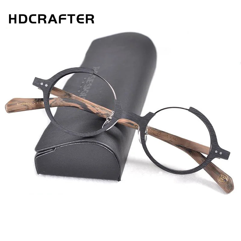 HDCRAFTER wood glasses frame men prescription myopia computer spectacl ...