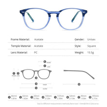 Load image into Gallery viewer, HEPIDEM Acetate Eyeglasses Frame Men 2020  Nerd Myopia Optical Glasses Clear Prescription Square Spectacle Women Eyewear 9128