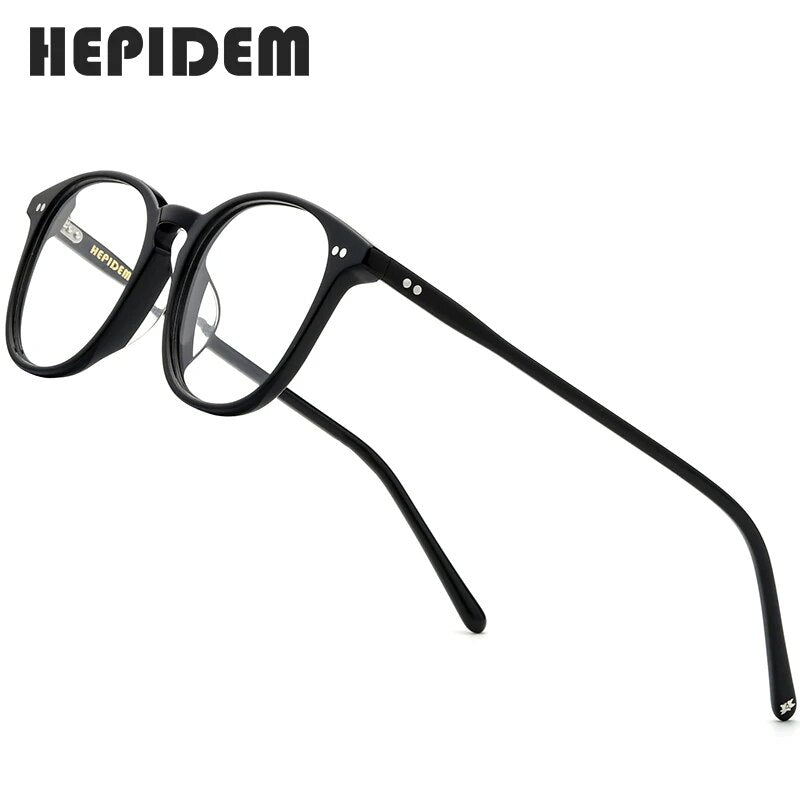 HEPIDEM Acetate Eyeglasses Frame Men 2020  Nerd Myopia Optical Glasses Clear Prescription Square Spectacle Women Eyewear 9128