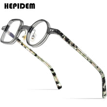 Load image into Gallery viewer, Acetate Glasses Frame Men   Retro Vintage Left Square Right Round Eyeglasses Myopia Optical Spectacles Eyewear 9155