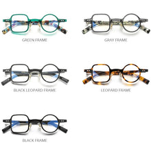 Load image into Gallery viewer, Acetate Glasses Frame Men   Retro Vintage Left Square Right Round Eyeglasses Myopia Optical Spectacles Eyewear 9155