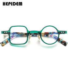 Load image into Gallery viewer, Acetate Glasses Frame Men   Retro Vintage Left Square Right Round Eyeglasses Myopia Optical Spectacles Eyewear 9155
