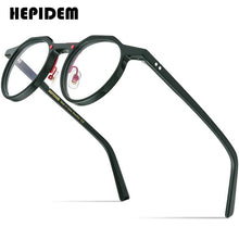 Load image into Gallery viewer, Acetate Glasses Frame Men 2022 Vintage Retro Round Eyeglasses Women Optical Prescription Spectacles Eyewear 9197