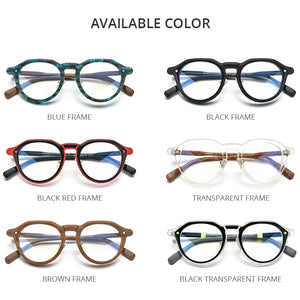 HEPIDEM Acetate Glasses Frame Men   Vintage Retro Round Eyeglasses Women Optical Prescription Spectacles Eyewear 9206
