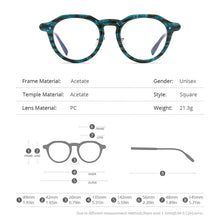 Load image into Gallery viewer, HEPIDEM Acetate Glasses Frame Men   Vintage Retro Round Eyeglasses Women Optical Prescription Spectacles Eyewear 9206