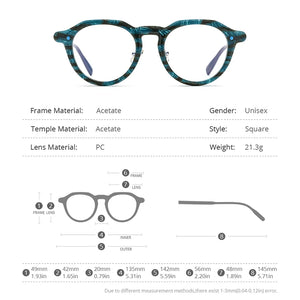 HEPIDEM Acetate Glasses Frame Men   Vintage Retro Round Eyeglasses Women Optical Prescription Spectacles Eyewear 9206
