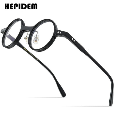 HEPIDEM Acetate Glasses Frame Men  Vintage Retro Small Round Eyeglasses Women Optical Prescription Spectacles Eyewear 9177