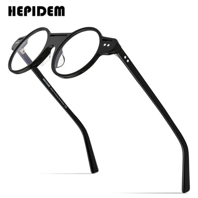 HEPIDEM Acetate Glasses Frame Men Retro Vintage Round Eyeglasses Women Myopia Optical Prescription Spectacles Eyewear 9162