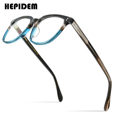 HEPIDEM  Acetate Glasses Frame Men Square Prescription Eyeglasses Women Male Nerd Myopia Optical Clear Spectacles Eyewear 9114
