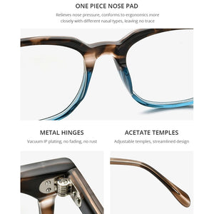 HEPIDEM  Acetate Glasses Frame Men Square Prescription Eyeglasses Women Male Nerd Myopia Optical Clear Spectacles Eyewear 9114