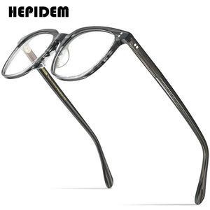 HEPIDEM  Acetate Glasses Frame Men Square Prescription Eyeglasses Women Male Nerd Myopia Optical Clear Spectacles Eyewear 9114
