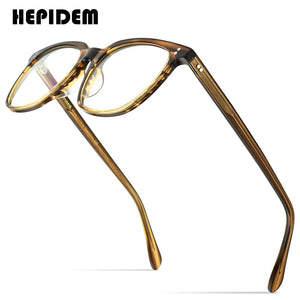 HEPIDEM  Acetate Glasses Frame Men Square Prescription Eyeglasses Women Male Nerd Myopia Optical Clear Spectacles Eyewear 9114