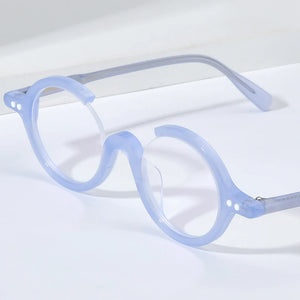 HEPIDEM Acetate Glasses Women   Three Fourths 3/4 Round Prescription Eyeglasses Frame Men Optical Spectacles Eyewear 9191