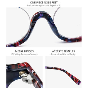 HEPIDEM Acetate Glasses Women   Three Fourths 3/4 Round Prescription Eyeglasses Frame Men Optical Spectacles Eyewear 9191