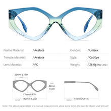 Load image into Gallery viewer, HEPIDEM Gradient Acetate Glasses Frame Men Diamond Design Cat Eye Eyeglasses Women Optical Prescription Spectacles Eyewear H9333