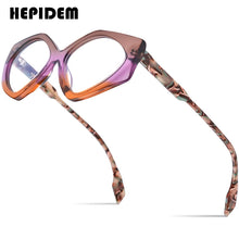 Load image into Gallery viewer, HEPIDEM Gradient Acetate Glasses Frame Men Diamond Design Cat Eye Eyeglasses Women Optical Prescription Spectacles Eyewear H9333