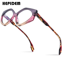 Load image into Gallery viewer, HEPIDEM Gradient Acetate Glasses Frame Men Diamond Design Cat Eye Eyeglasses Women Optical Prescription Spectacles Eyewear H9333