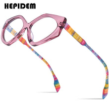 Load image into Gallery viewer, HEPIDEM Gradient Acetate Glasses Frame Men Diamond Design Cat Eye Eyeglasses Women Optical Prescription Spectacles Eyewear H9333