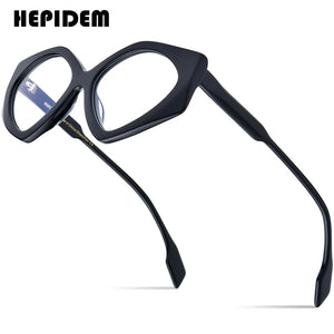 HEPIDEM Gradient Acetate Glasses Frame Men Diamond Design Cat Eye Eyeglasses Women Optical Prescription Spectacles Eyewear H9333
