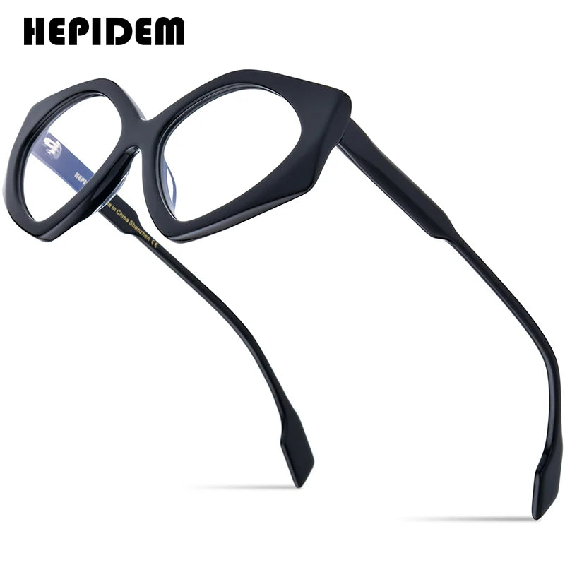 HEPIDEM Gradient Acetate Glasses Frame Men Diamond Design Cat Eye Eyeglasses Women Optical Prescription Spectacles Eyewear H9333