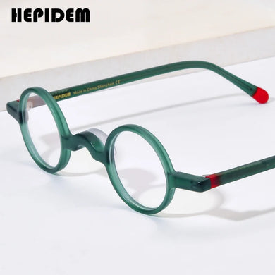 HEPIDEM Matte Acetate Glasses Frame Men   Optical Small Round Eyeglasses Women Retro Prescription Spectacles Eyewear 9266