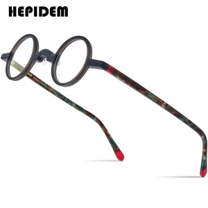 HEPIDEM Matte Acetate Glasses Frame Men   Optical Small Round Eyeglasses Women Retro Prescription Spectacles Eyewear 9266