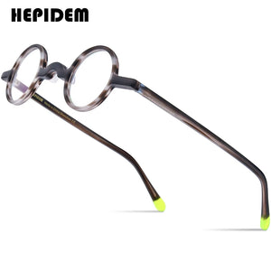 HEPIDEM Matte Acetate Glasses Frame Men   Optical Small Round Eyeglasses Women Retro Prescription Spectacles Eyewear 9266