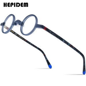HEPIDEM Matte Acetate Glasses Frame Men   Optical Small Round Eyeglasses Women Retro Prescription Spectacles Eyewear 9266