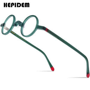 HEPIDEM Matte Acetate Glasses Frame Men   Optical Small Round Eyeglasses Women Retro Prescription Spectacles Eyewear 9266