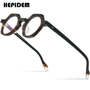 HEPIDEM Multicolor Acetate Glasses Frame Men  Retro Polygon Eyeglasses Women Optical Prescription Spectacles Eyewear 9229