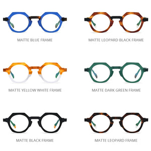 HEPIDEM Multicolor Acetate Glasses Frame Men  Retro Polygon Eyeglasses Women Optical Prescription Spectacles Eyewear 9229