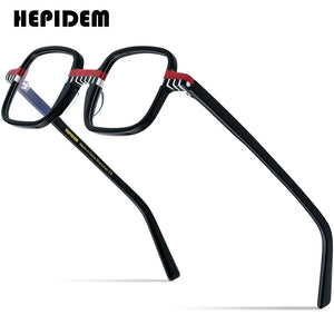 HEPIDEM Multicolor Acetate Glasses Men Retro Square Prescription Eyeglasses Women Myopia Optical Frame Spectacles Eyewear 9246