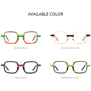 HEPIDEM Multicolor Acetate Glasses Men Retro Square Prescription Eyeglasses Women Myopia Optical Frame Spectacles Eyewear 9246