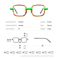 Load image into Gallery viewer, HEPIDEM Multicolor Acetate Glasses Men Retro Square Prescription Eyeglasses Women Myopia Optical Frame Spectacles Eyewear 9246