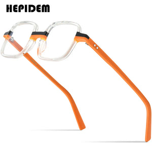 HEPIDEM Multicolor Acetate Glasses Men Retro Square Prescription Eyeglasses Women Myopia Optical Frame Spectacles Eyewear 9246