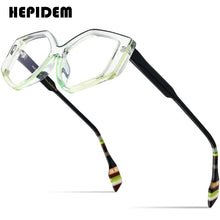 Load image into Gallery viewer, Powder Acetate Glasses Men Vintage Retro Polygon Prescription Eyeglasses Women Optical Spectacles Eyewear 9256