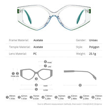 Load image into Gallery viewer, Powder Acetate Glasses Men Vintage Retro Polygon Prescription Eyeglasses Women Optical Spectacles Eyewear 9256