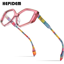 Load image into Gallery viewer, Powder Acetate Glasses Men Vintage Retro Polygon Prescription Eyeglasses Women Optical Spectacles Eyewear 9256