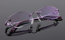 Carica l&#39;immagine nel visualizzatore di Gallery, Reven Jate 2123 Pure Titanium Rimless Diamond Cutting Woman Glasses Frame Optical Prescription Eyeglasses Women Eyewear Fashion