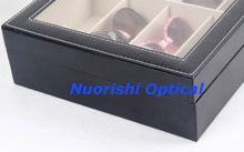 Load image into Gallery viewer, Holding 8pcs Eyewear Sunglass Eyeglass Glasses Black Leather Display Sample Case Box With Clear Cover A633C-8S