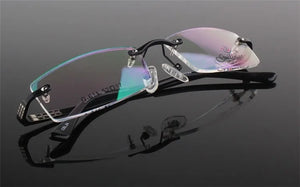 Rimless Men Style Eye Glasses Frame Quality  Style Metal Spectacle Square Eyewear For Men Oculos
