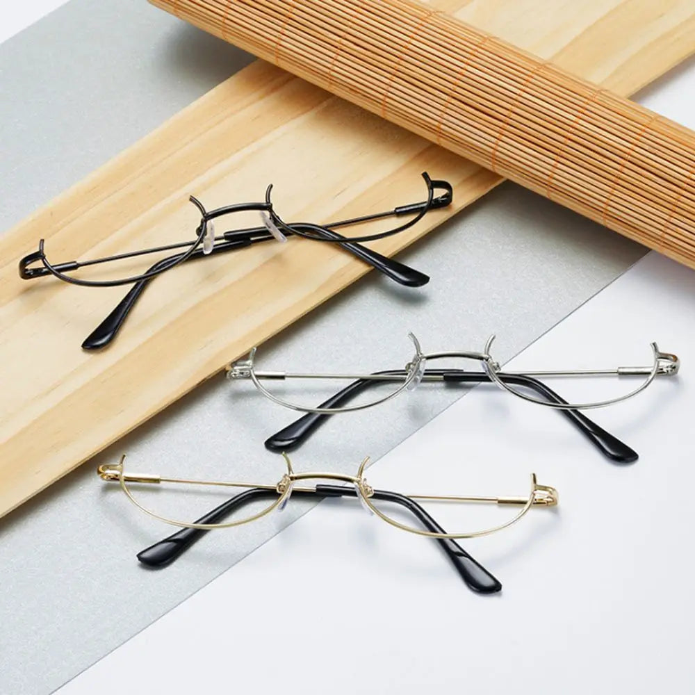 Half Frames Glasses Frame No Lens Myopia Cosplay Party Decoration Eyew ...