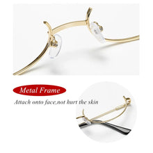 Load image into Gallery viewer, Half Frames Glasses Frame  No Lens Myopia Cosplay Party Decoration Eyewear Metal Photography Eyeglasses Frame