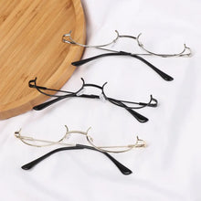 Load image into Gallery viewer, Half Frames Glasses Frame  No Lens Myopia Cosplay Party Decoration Eyewear Metal Photography Eyeglasses Frame