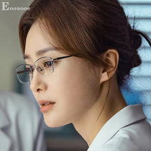 Load image into Gallery viewer, Half-Rim Optical Glasses For Women Men Titanium Square Eyeglasses Design Anti Blue Light Myopia Reading 7g Eyewear Frame