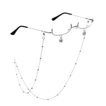 Carica l&#39;immagine nel visualizzatore di Gallery, Half-frame Decorative Glasses Anime Two-dimensional Glasses Frame Pendant with Chain Decorative Glasses Party Eyeglasses
