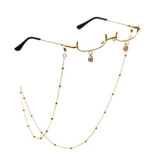 Carica l&#39;immagine nel visualizzatore di Gallery, Half-frame Decorative Glasses Anime Two-dimensional Glasses Frame Pendant with Chain Decorative Glasses Party Eyeglasses