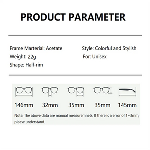 Hand Made Acetate Glasses for Men Women's Half Rim Spectacles Optical Lenses for Woman Bright Dynamic Color Prescription Eyewear